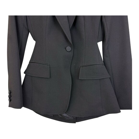 A.L.C. Carlyle Blazer Jacket Open Back Womens Size 4 Black Cut Out Fitted - Picture 2 of 13